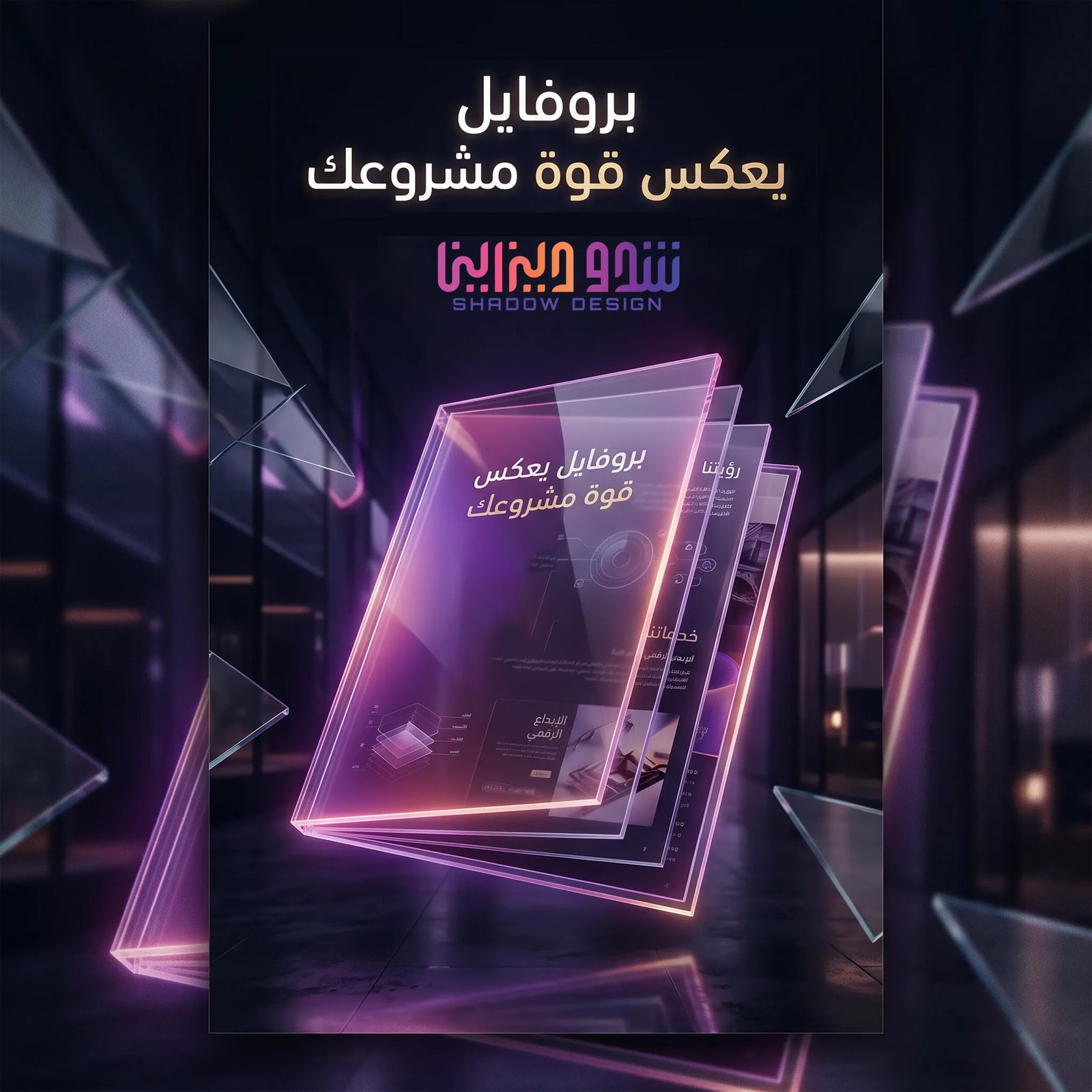تصميم بروفايل احترافي لشركة - شدو ديزاين للدعاية والإعلان